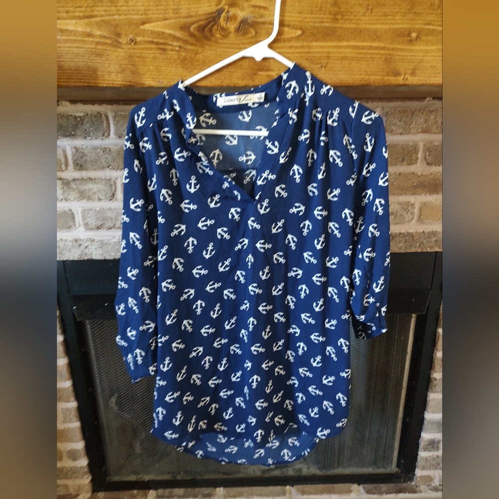 Liberty Love Nautical Blue Top